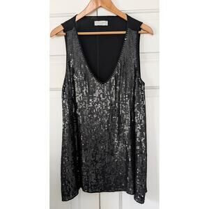 Lola & Sophie Black Sequin Tank Top